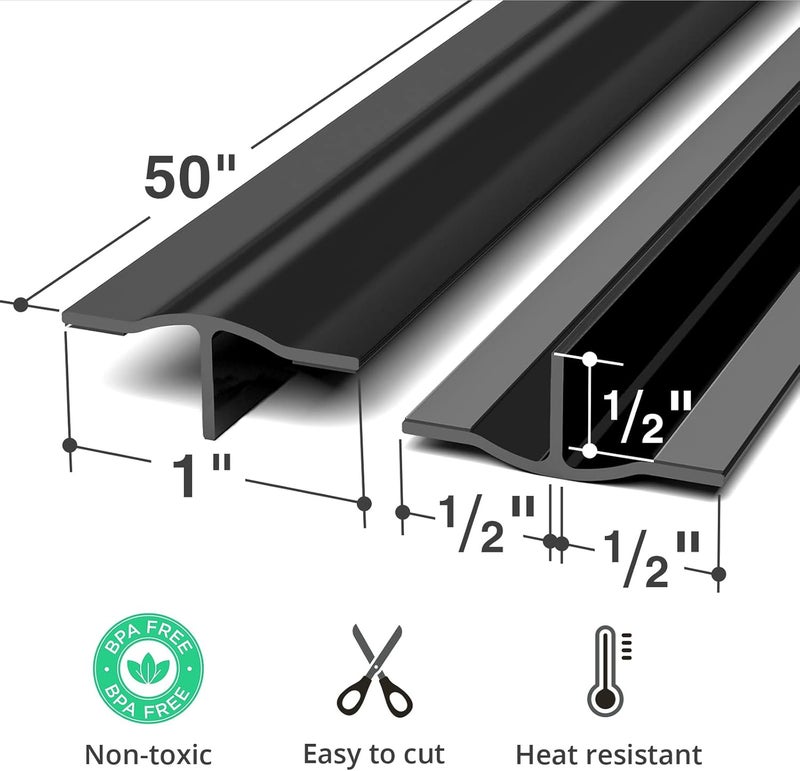 X-Protector Silicone Stove Gap Cover – 50” x 1" Guard Between Stove and Counter – Self-Adhesive Premium Counter Gap Filler – Heat Resistant Oven Counter Gap Protector – Silicone Stove Top Spill Guard - Image 4